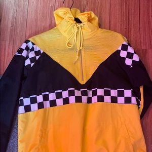 yellow/black/checkered windbreaker